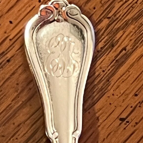 Gorham Norfolk Sterling Silver Confection Spoon Gold Wash c1904 - Picture 9 of 9